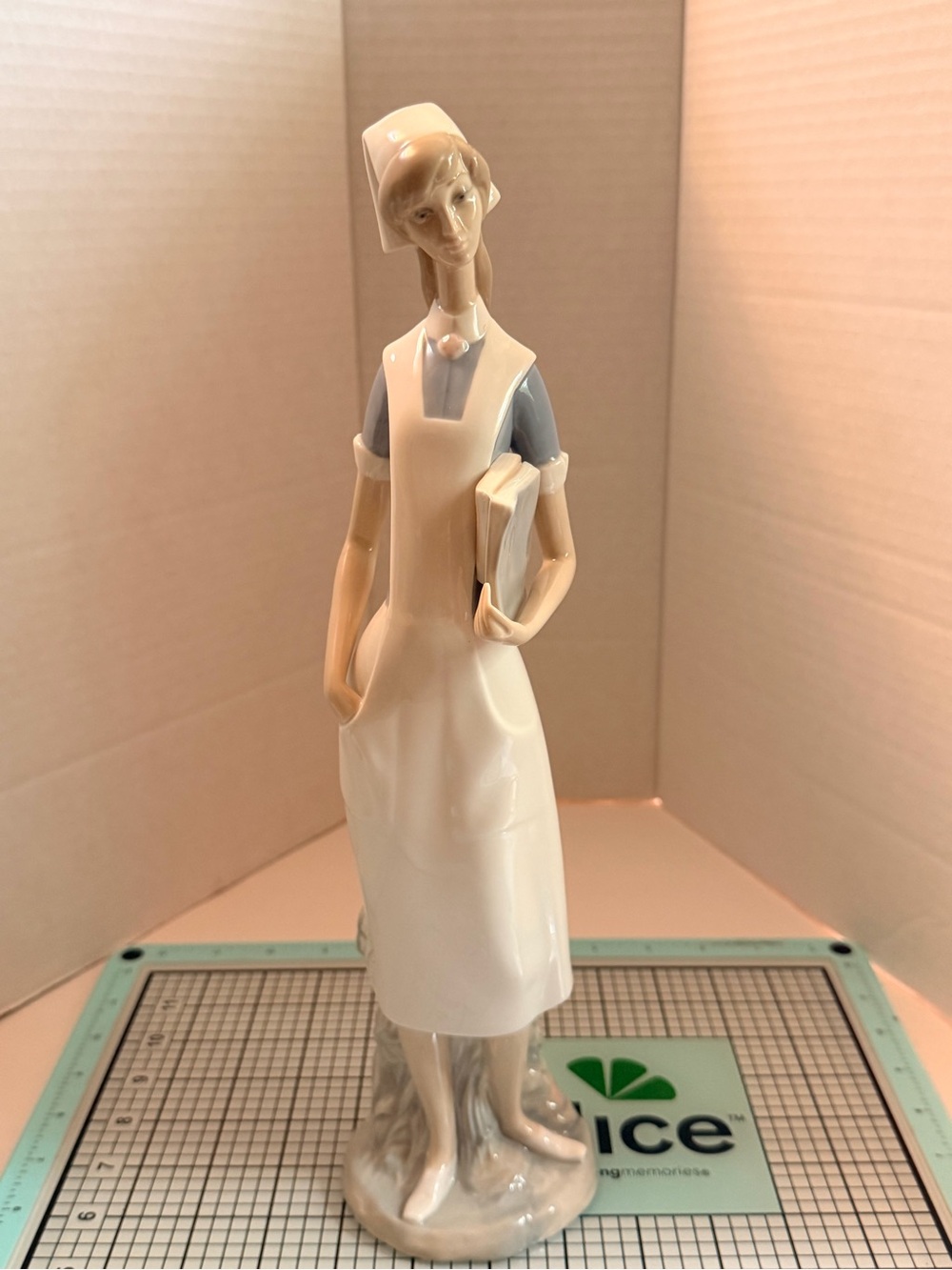 Lladro Porcelain Figurine Nurse in White and Light Blue